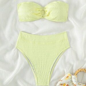 Yellow Textured Bikini Set